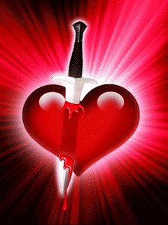 Gif animé coeur poignard